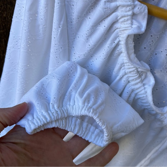 MICHAEL Michael Kors White Eyelet Peasant Top Sz L - Picture 4 of 11